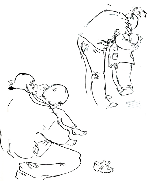 Big people and small people.