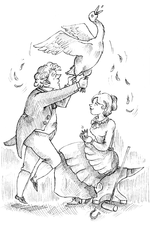 Shoeing a swan